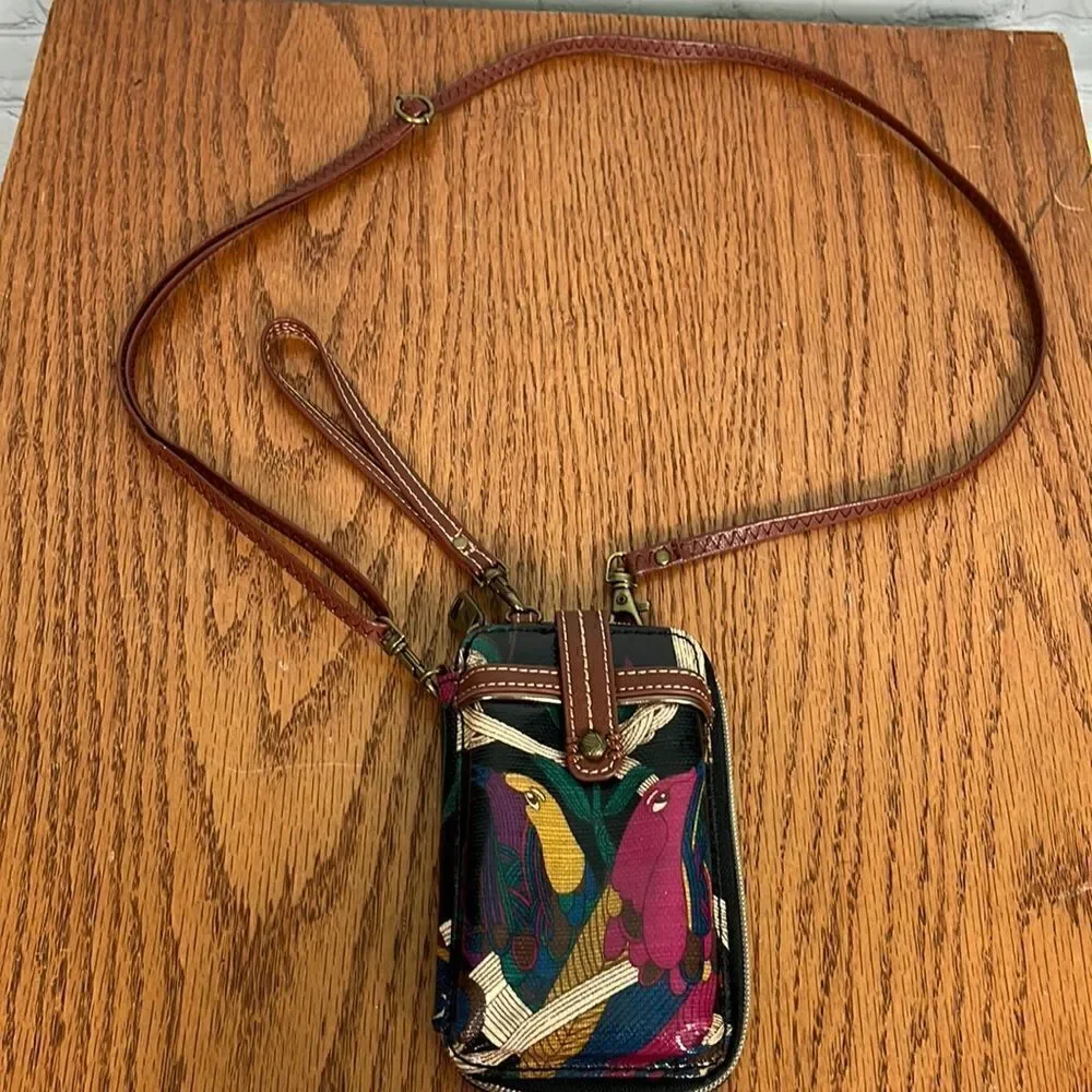 Sakroots Crossbody zip-up Wallet wristlet